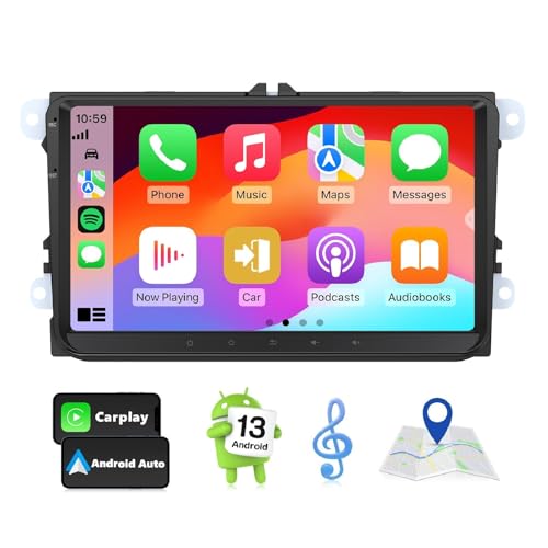 Eonon 9 Zoll Android 13 Autoradio für VW T5 Golf VI/V Polo Touran Kompatibel mit SEAT Skoda 2+32GB CarPlay Android Auto GPS Bluetooth USB EQ WiFi Bildschirmspiegelung SWC VWA13