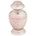 Callia Pink Rose Keepsake Cremation Urn for Ashes, Brass, Silver and Pink Urn, Keepsake Sized Cremation Urn, 3 Inches High