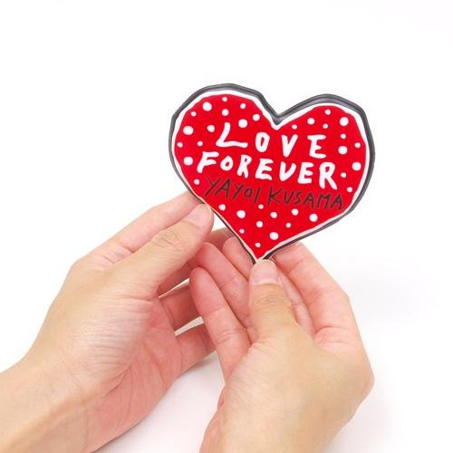 希少！草間彌生　LOVE FOREVER　愛はとこしえ　ハート型小物入れ 草間彌生 ハート型 小物入れ LOVE FOREVER 陶器 ドット 水玉