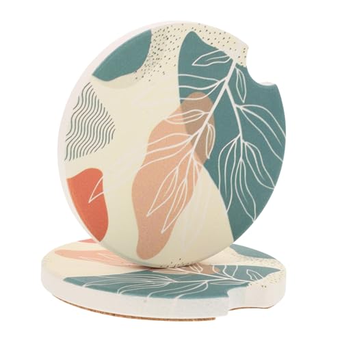 SEWOART Car Cup Coasters Set 2pcs Ceramic Coasters Slip Car Interior Accessory