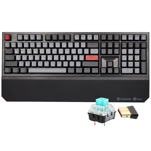 Hexgears X5 Wireless Mechanical Keyboard with Kaihl Box Blue Switch, Dark Knight Computer Keyboard for Gaming, Typing, Ergonomic