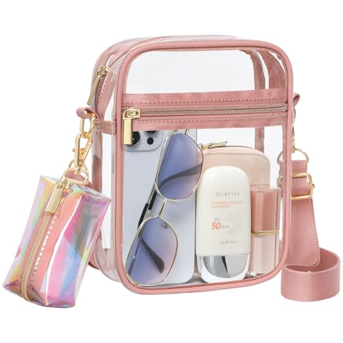 Image of PACKISM Clear Bag for Stadium Events - Clear Purses for Women Transparent Crossbody Messenger Bag for Concerts Game Day