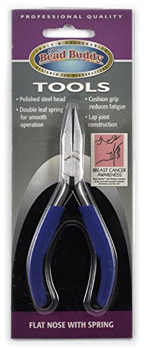 Bead Buddy Flat Nose Pliers-Pliers For Jewelry Making-Simply Modern Flat Nose Pliers with Spring, Polished Steel Head, cushion grip handles, tool for jewelry making,Jewelry Making Supplies, DIY Craft