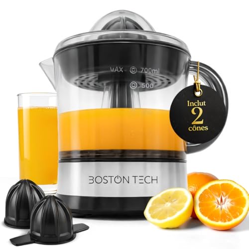 Presse agrume electrique Boston Tech MasterJuicer 700 ml | Rotation bidirectionnelle 40W | 2 cônes | BPA Free, anti-goutte, facile à nettoyer, design écologique