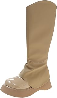 1957 Ladies Knee High Riding Boots Riding Women High Heel Boots Autumn And Winter Fashion Solid Color Retro Simple Comfortable Round Toe Lace Up Square Heel Skiing