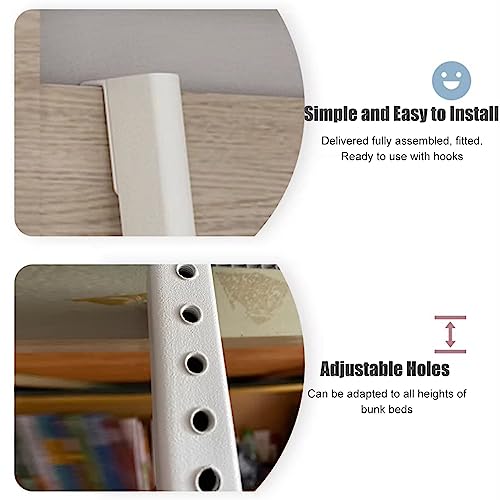 Escalera de cama blanca para litera ajustable de 55 pulgadas con herrajes de montaje para dormitorio 7
