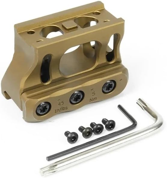 Red Dot Scopes Heighten Riser Mount Base，1.54" Optical Centerline Height，Optic Sights Metal Hollow Base，Compatible With T1 T2 Series Footprint Optic Red Dot，For Standard 20mm Pic Rail Mounting，Tan