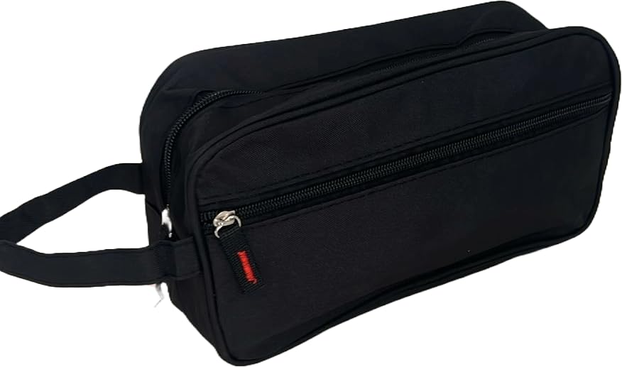 Necessaire Masculina 2 bolsos Viagem Trabalho Estojo Organizador (Preto)