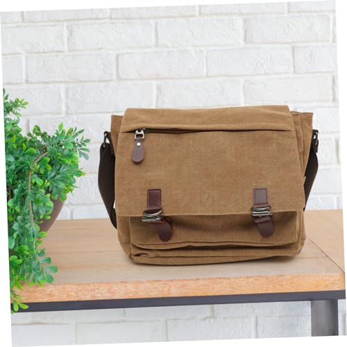 HOMSFOU Mens Satchel School Bag Canvas Messenger Bag Crossbody Book Fashionable and Practical Lightweight and Shoulder Strap3