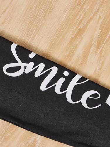 Floerns Girl's 2 Pcs Elastic Waist Letter Print Running Active Legging Pants3