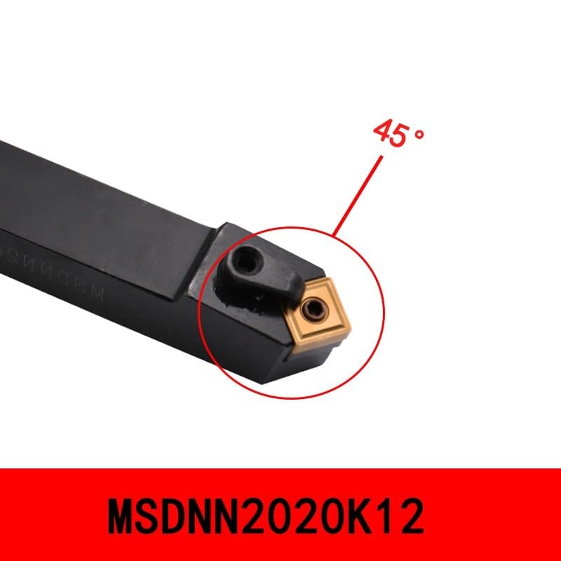 1pc MSDNN1616H12 MSDNN2020K12 45 Degree External Turning Tool Indexable Lathe Tools Lathe Inserts Holder CNC Turning Tool(MSDNN2020K12)