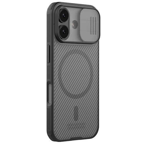 Image of Nillkin Case for Apple iPhone 17 (6.3 inch Inch) Camshield Pro Magnetic Case Works with Magsafe Charger Camera Slider Double Layered Protection TPU + PC (Corner Impact Air Bags) Transparent Black Color