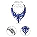 Flyonce Royal Blue Rhinestone Chunky Collar Necklace, Sparkly Crystal Costume Statement Jewelry for Women