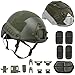 TACWJDM Airsoft Fast MH Helmet Set-Tactical Bump Helmet(4.5mm) with Upgraded Knob-Type Adjustable Suspension/Fade-Resistant 500D Helmet Cover -for Paintball Shooting Hunting(Green,L)