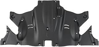 Aluminum Rear Skid Plate w/Sound Insulation Cotton for 2017-2025 Tesla Model 3 & 2020-2024 Tesla Model Y Under Engine Guard Cover Chassis Splash Shield Cover Powder Coated Black