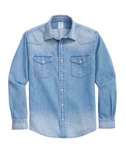 [Brooks Brothers] ブルックスブラザーズ コットン デニム ウエスタン カジュアルシャツ Regular Fit 100217842 インディゴブルー S