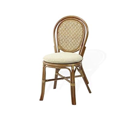 Denver Dining Handmade Wicker Side Chair with Cream Cushion Natural Rattan, Colonial 4168kcqJG2L. SS400