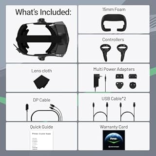 Pimax Crystal Super VR Headset & VR Glasses, Full Payment Version – 3840x3840 per eye, Ultrawide, 140° Field of View, Eye Tracking, Ultra-Sharp for Flight & Racing Simulations & Gaming