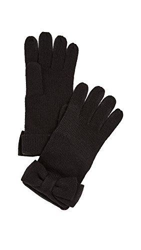 Kate Spade New York Womens Half Bow Gloves Black One Size