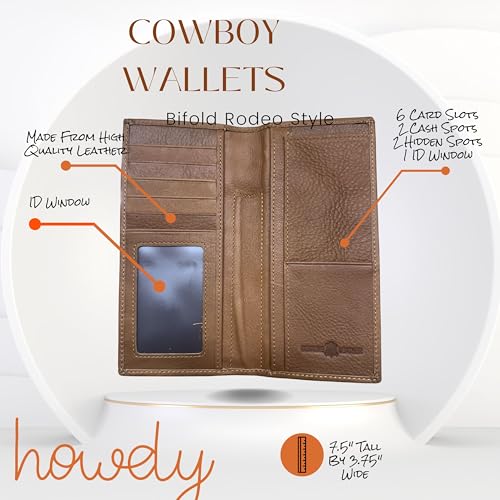 Long Leather Wallet – Cowhair Inlay – Basketweave Tooled – Saint Jude Concho – Bi-Fold Western Wallet for Men3