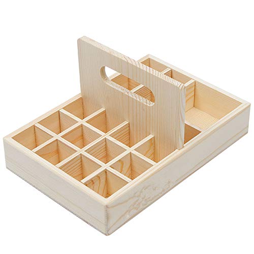PhantomSky 21 Löcher Holz Organizer Aromatherapie Geschenk-Box Halter Ätherische Öle Flaschen Aufbewahrung Display Regal…