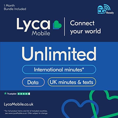 Lycamobile UK Plan Unlimited: gives you all the data, calls and texts across UK that you could possibly need.