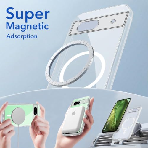 Image of Jkobi Lifetime Anti-Yellow MagSafe Compatible Clear Back Cover Case for Google Pixel 8a (Sleek Hard Crystal | Shockproof and Camera Protection)