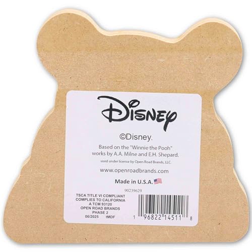 Image of Disney Winnie the Pooh Shelf Sitter Decor | Adorable Pooh Wood Block Tabletop Decoration for Home