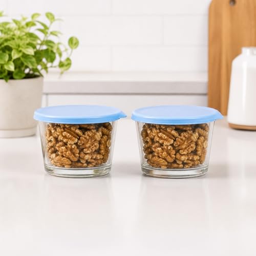 Image of HomeEssentials Premium Borosilicate Glass Jar with Airtight Lid - Small Kitchen Storage Container for Spices, Seeds, and Herbs - Heat-Resistant | Microwave Safe (Pack of 2)