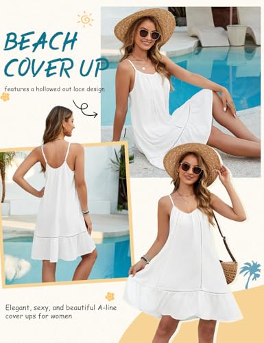 HEEKPEK Womens Spaghetti Strap Dress Beach Cover Up Summer Dresses Casual Sundresses Bathing Suit Swimsuit Swimwear Coverups2