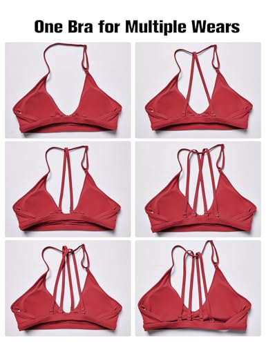Image of YEOREO CoreFlex Workout Sports Bras for Women Padded Strappy Open Back Gym Bra Light Impact Criss Cross Yoga Crop Top