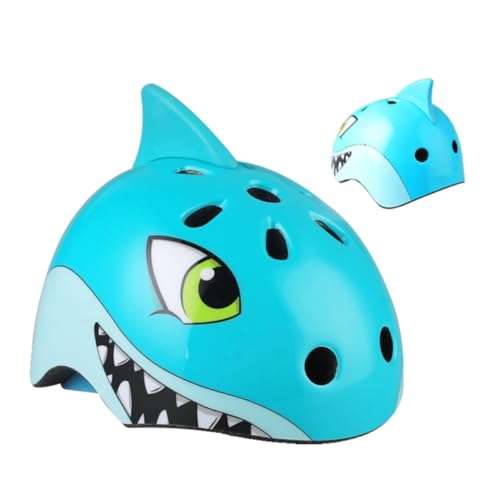 Casco de tiburón azul para evitar caídas dolorosas en niños de 5 a 8 años
