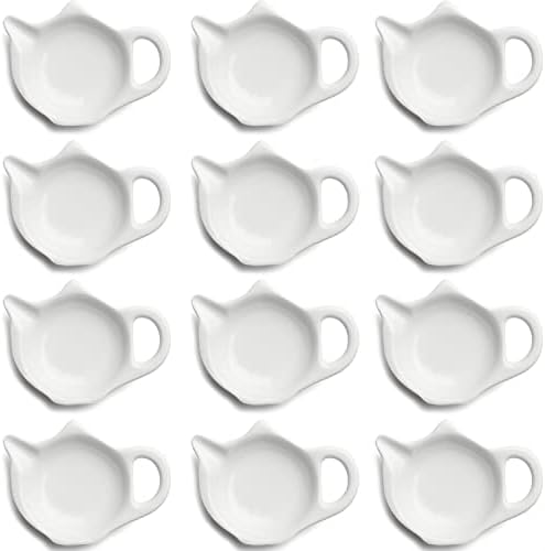 Tea Bag Holder for Used Tea Bag Teapot Shaped Tea Bag Coasters - Keep Your Tea Time Tidy and Organized with Tea Bag Saucers Set of 12
