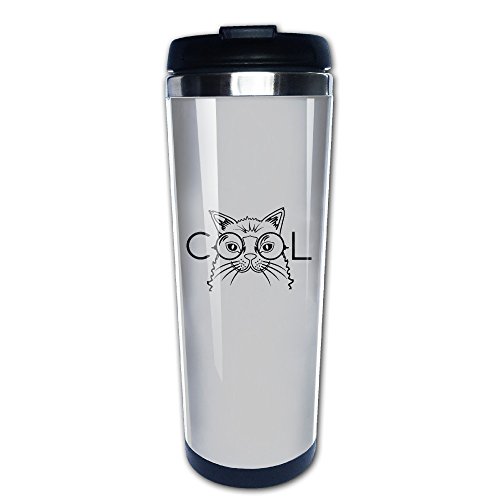 Cool Cat With Glasse Coffee Tea Mug Coffee Thermos Stainless Steel Great For Any Cold Or Hot Drinks #TOP1