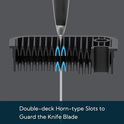 Deluxe Universal Knife Block with Slots for Scissors and Sharpening Rod - Bamboo Knife Holder For Safe, Space Saver Knives Storage - Unique Slot Design to Protect Blades - by KITCHENDAO