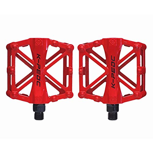 アルミペダル 左右セット ボールベアリング フラットペダル ロードバイク MTB マウンテンバイク クロスバイク ママチャリ 軽快車 シティバイク 一輪車 BMX 折りたたみ ミニベロ 小径車 ピスト