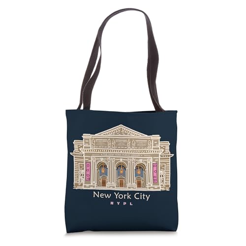 Bolso Tote de dibujo a mano New York City NYPL miniatura 1