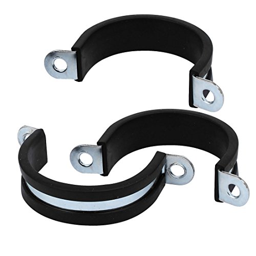 Aexit M45 EPDM Clamps Rubber Lined U Shaped Pipe Tube Strap Clamps Clips Strap Clamps Fasteners 3pcs