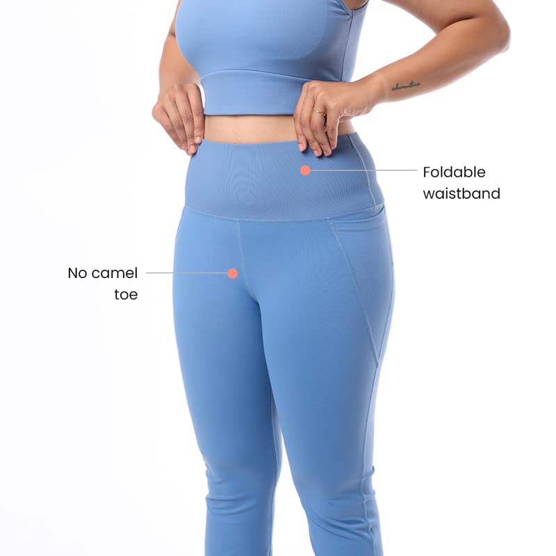 Image of BlissClub Ultimate Flare Pants for Women Upto 5'4 ft | Ribbed Waistband, 4 Pockets | High Waist Trousers and Formal Pants for Office wear