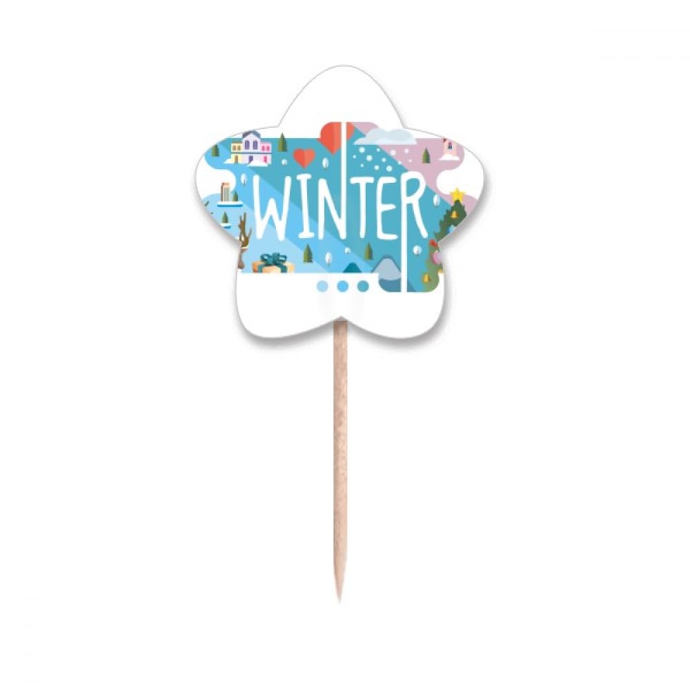 Piques à cupcakes en forme d'étoile décoration gâteau hiver et fête