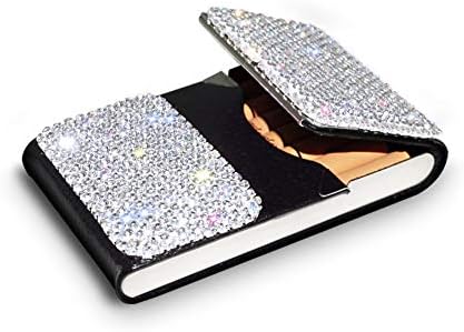 eing Cigarette Case Aluminum for Whole Package Cigarettes 7pcs Anti-Collision Splash Proof and Scratch Resistant Bling Crystal Cigarette Box,Silver