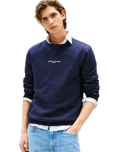 Tommy Hilfiger Men's Medium Weight Small Graphic Logo Crewneck Sweatshirt