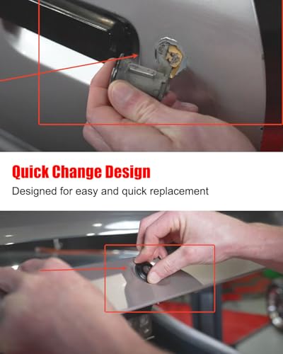 Image of Doors & Hatch Lock Cylinder Set Fit for Chevrolet Camaro Pontiac 1993-2002 | Replace PY472, Front Door Tailgate Lock Cylinder with Black Face Caps
