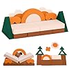 18pcs modular kids play couch junlge theme toddler couch building fort convertible sofa foam couch multifunctional kids sofa toddler baby playroombedroom furniture for playing sleeping  urban country home decor