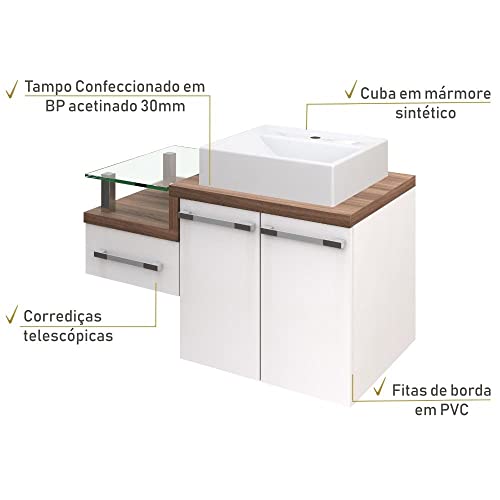 Gabinete Armário para Banheiro (Balcão C/cuba Q39) Legno 830