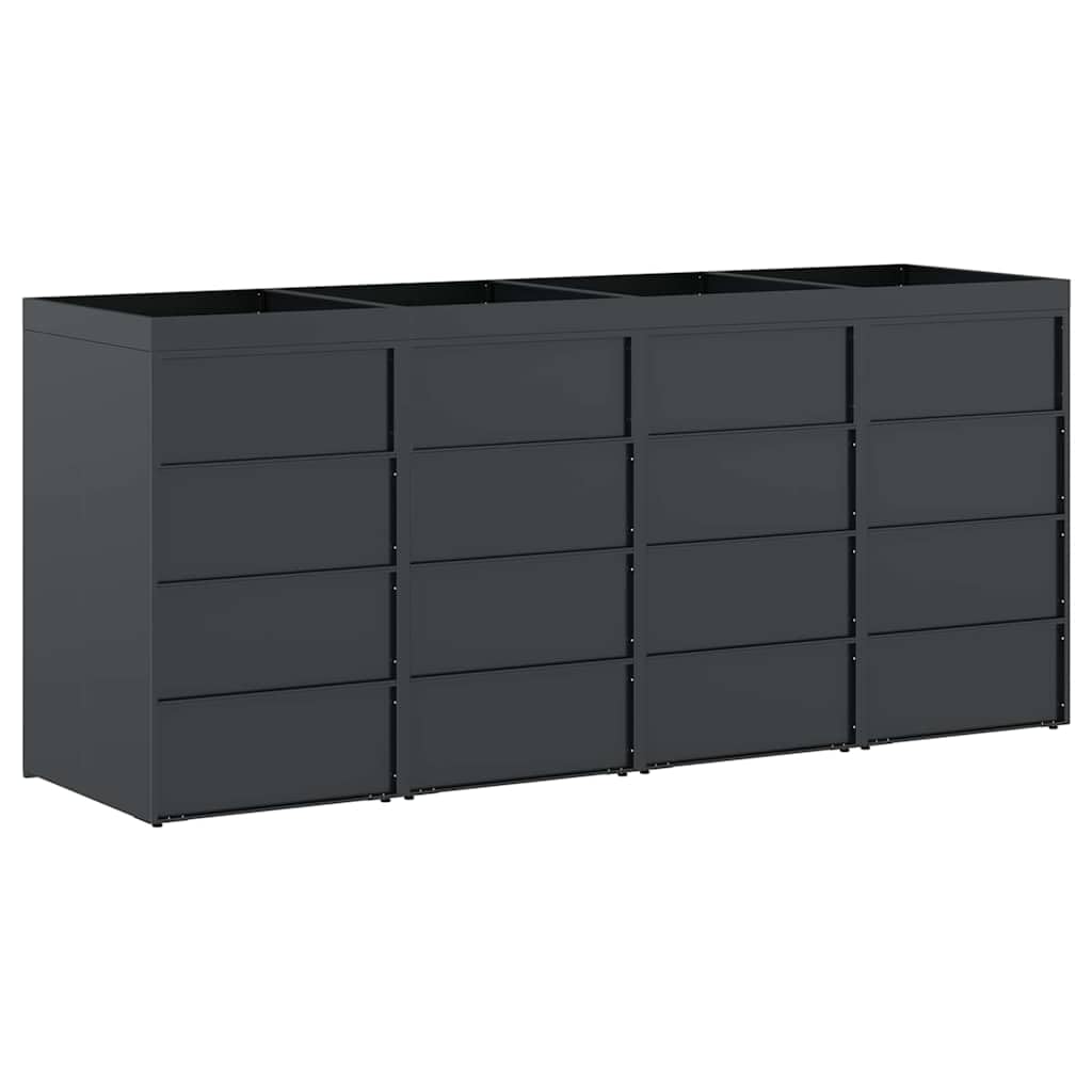 Genérico Almacenamiento de Cubos Wheelie para 4 Cubos Antracita,Casa y jardín,Productos del hogar,Accesorios para contenedores de residuos,Soportes para contenedores de residuos-3394745