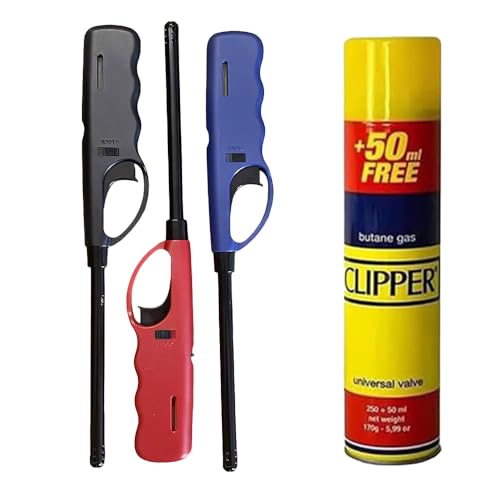 3 mecheros de barbacoa recargables de gas de seguridad para barbacoa y encendedor de gas Clipper