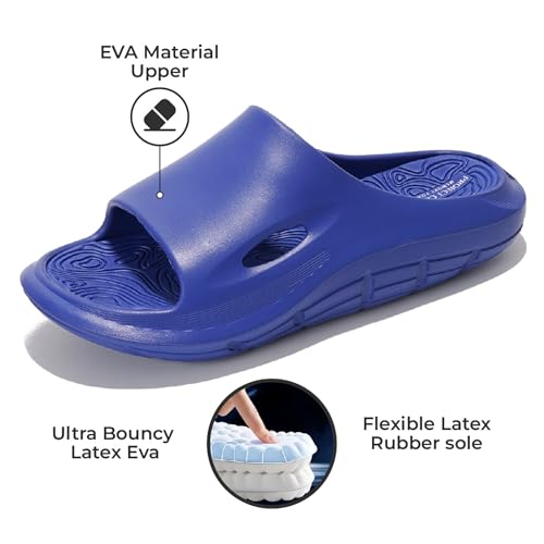 Image of Project Cloud Mens Sandals - Lightweight and Flexible EVA Recovery Slides for Men with Ultra Bouncy Latex Insole - Comfortable Water Resistant Slippers for Men Footwear (Dean,Blue, 5.5)
