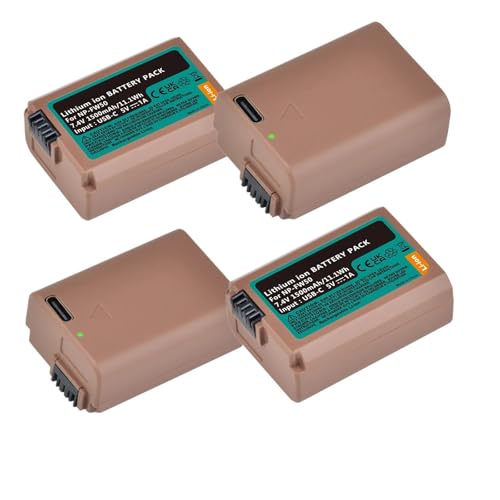 Batería NP-FW50 NPFW50, Compatible Con Sony,ZV-E10, Alpha A6400 A6000 A6300 A6500 A5100 A7 A7II A7RII A7SII A7S A7S2 A7R SLT-A5(4Battery)
