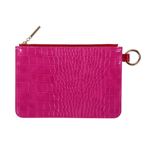 ARTEBENE MAJOIE | Kosmetiktasche mit Reißverschluss | Kulturtasche | Schminktasche | Kosmetikbeutel | Make-Up Kroko Pink